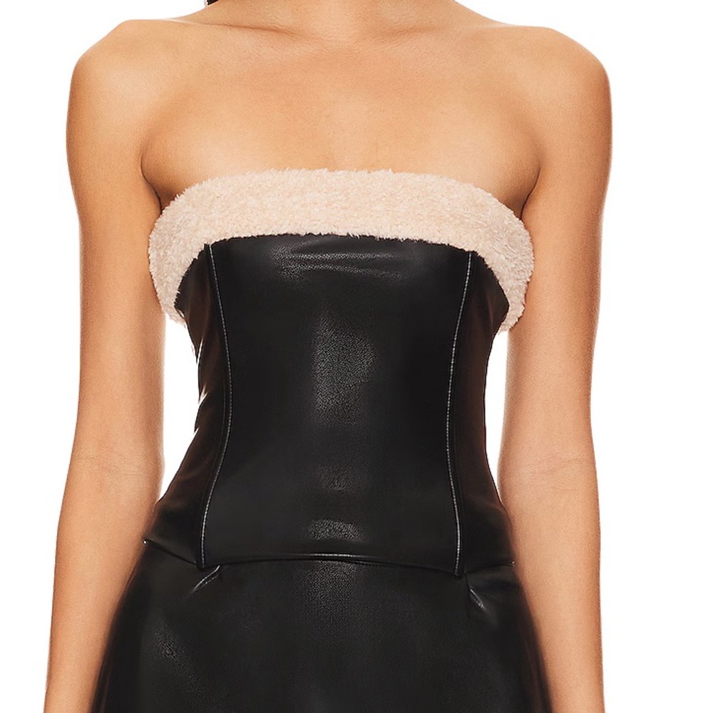 We wore what Faux Leather Corset Top